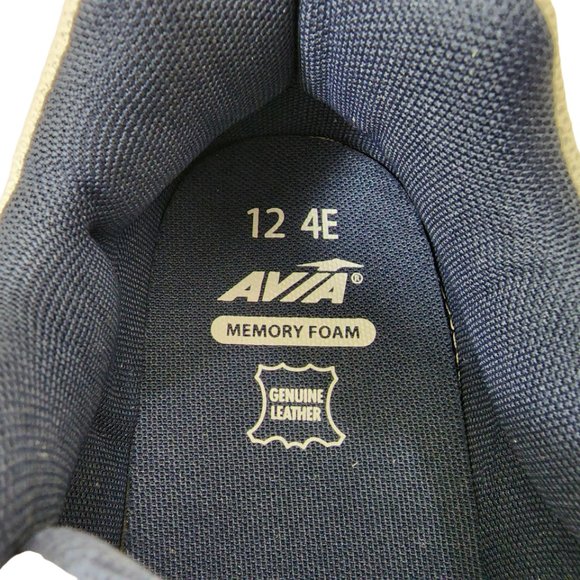 Avia Mens Leather Walking Shoes 8 4E Extra Wide Memory Foam Lace-up Lightweight - Picture 8 of 11